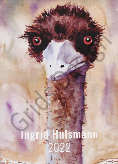 Emu Calendar 2022 Shop Online - Grids Design - Designs By Ingrid Hulsmann